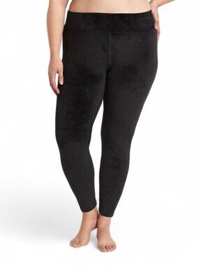 Lane Bryant Black Soft Velour Smoothing Ankle Leggings Plus Size C/D (2X)